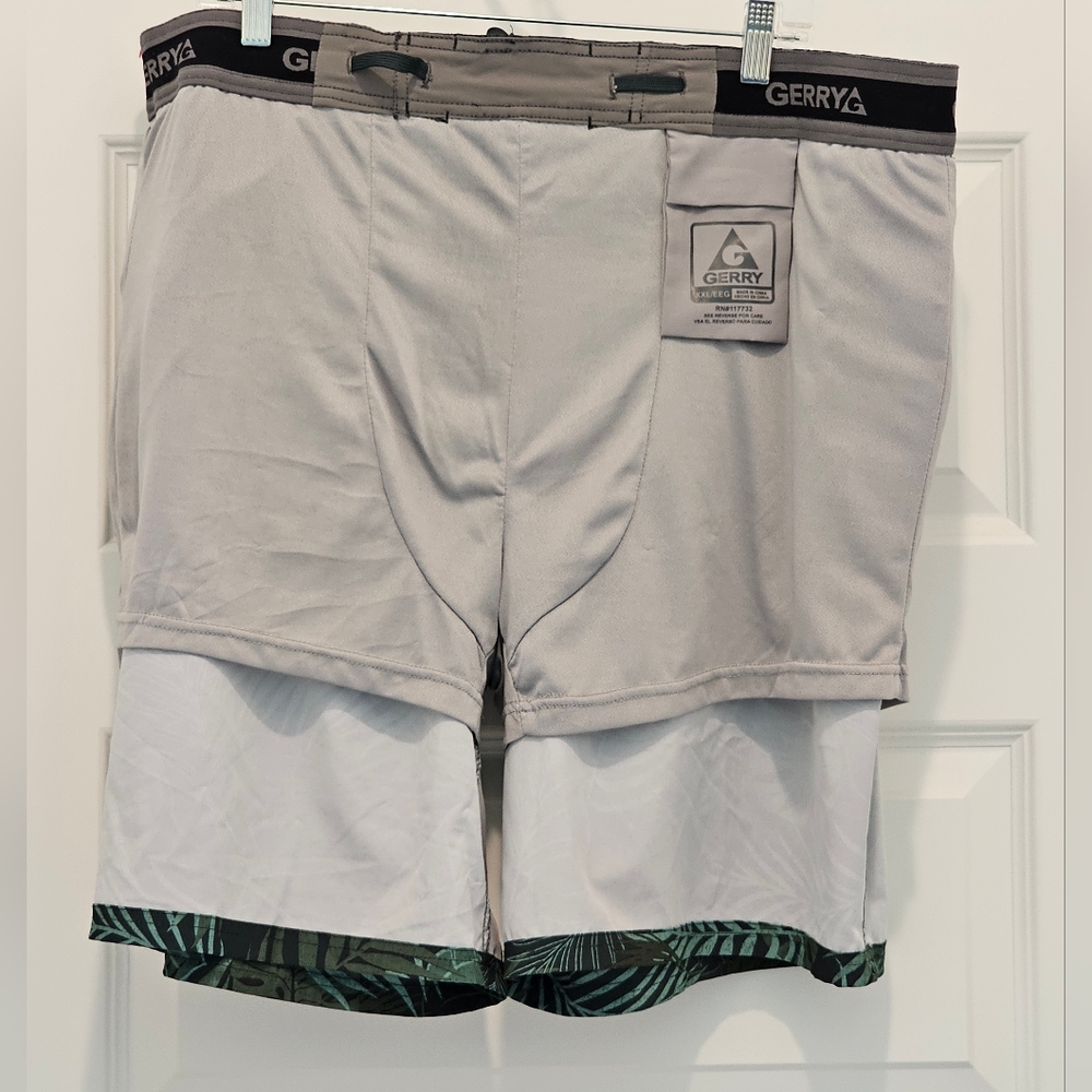 Gerry Tropical Leaf Print Swim Shorts, EUC, Size XXL - Picture 7 of 10